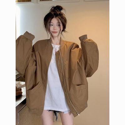 2023年新款春秋季vintage棒球服小众休闲夹克外套女秋冬装高级感