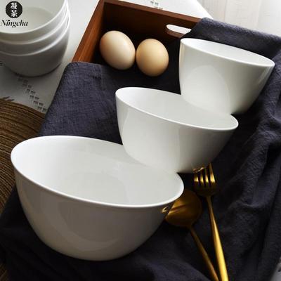 唐山高档纯白骨瓷面碗家用吃饭碗甜品碗釉下彩日式韩式陶瓷碗餐具