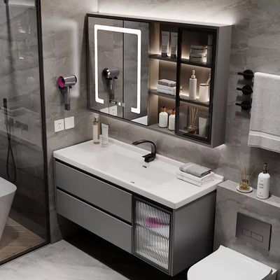 陶瓷一体盆现代简约智能浴室柜组合卫生间洗手盆洗脸池洗漱台套装