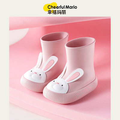幸福玛丽兔子雨鞋女款儿童防滑雨靴女童男童小孩学生胶鞋宝宝水鞋