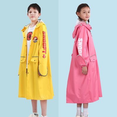 儿童雨衣6到15岁防暴雨小学生大童连体雨衣带书包位加厚耐用雨披
