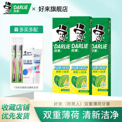 DARLIE好来(原黑人)牙膏双重薄荷味120g清新口气含氟防蛀品牌官方
