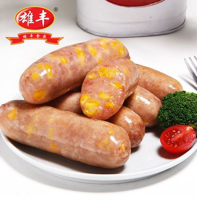 雄丰2024膳食玉米肉肠1斤台湾风味烤肠纯热狗肉肠火山石商用香肠