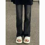 高街ins百搭直筒牛仔裤男女春夏新款韩版显瘦高腰垂感阔腿拖地裤