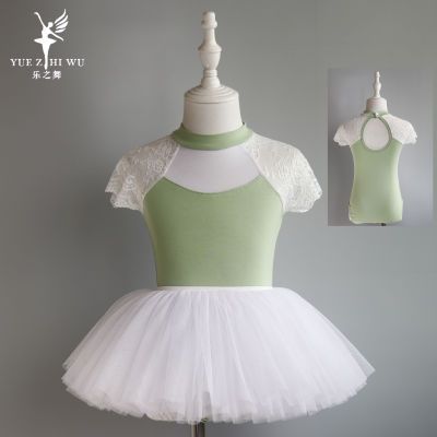 舞蹈服女童夏短袖幼儿练功新款幼儿考级连体形体芭蕾纱裙演出套装