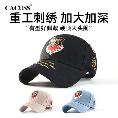 CACUSS棒球帽子女鸭舌帽男士春夏新款潮大头围硬顶纯棉防晒帽高档