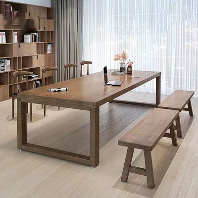 实木大书桌学习桌家用卧室写字桌客厅工作台长条桌办公会议电脑桌