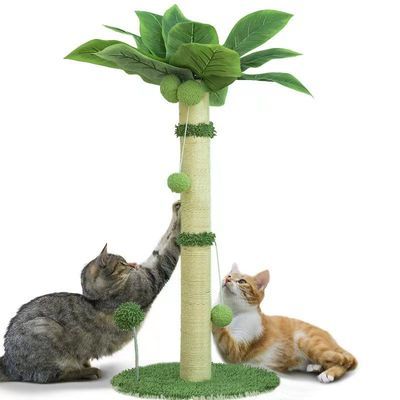 剑麻绳猫抓柱立式猫爬架猫爪立柱剑麻椰子树磨爪猫抓板立式玩具