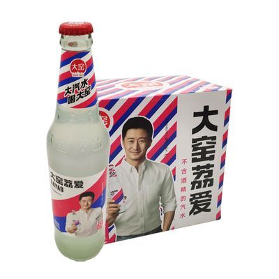 内蒙古大窑 荔爱520ml*9瓶 荔枝味汽水碳酸饮料 玻璃瓶