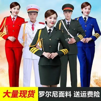 升旗手服装学生国旗班仪仗队礼服套装乐队服装全套男合唱团演出服