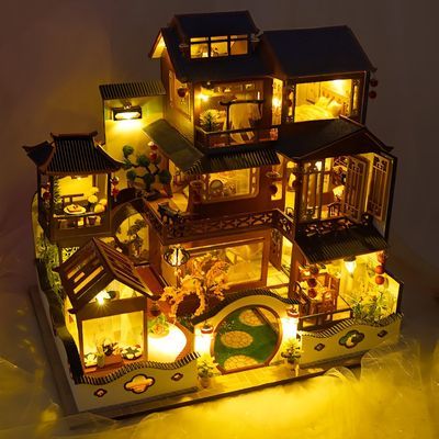 生日礼物中国古风diy手工小屋仙剑建筑模型玩具春节礼物送女生