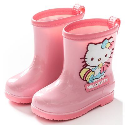 HelloKitty凯蒂猫儿童雨鞋女宝幼儿园可拆卸加绒水鞋中