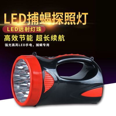 LED强光抓蝎子灯紫光白光验钞灯家用应急照明电筒户外充电探照灯