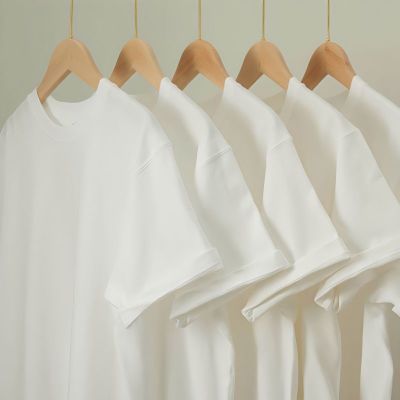 2024夏季款纯棉短袖t恤200g重磅精梳纯棉透气打底衫白色