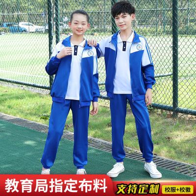 小学生校服春秋中学生运动班服儿童蓝色毕业照校服二年级校服套装