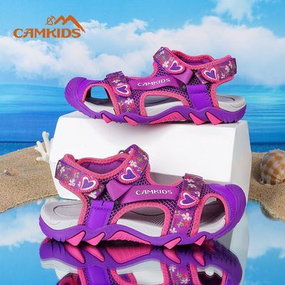 CAMKIDS儿童包头凉鞋女2023夏季新款女童鞋子透气涉水女孩沙滩鞋