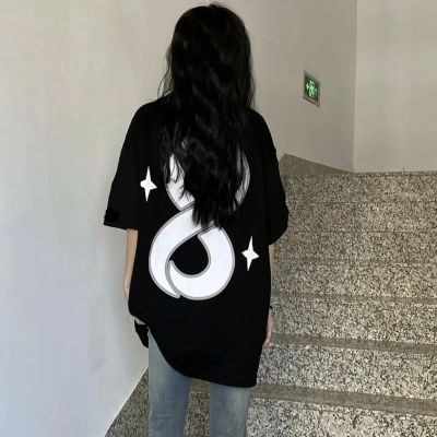 超火短袖ins潮女夏季新款美式高街t恤学生韩版宽松上衣设计感小众