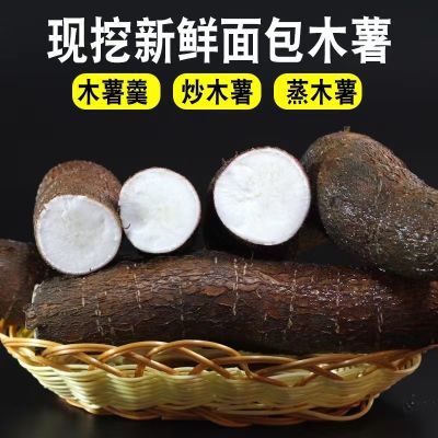 【高品质】广西新鲜现挖5/9斤木薯面包木薯白肉香甜粉糯商用木薯