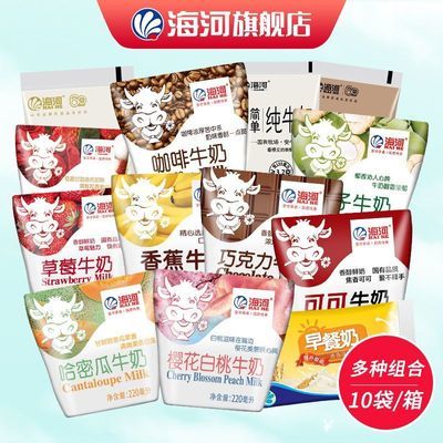海河旗舰店天津海河牛奶混合口味10包整箱网红风味奶