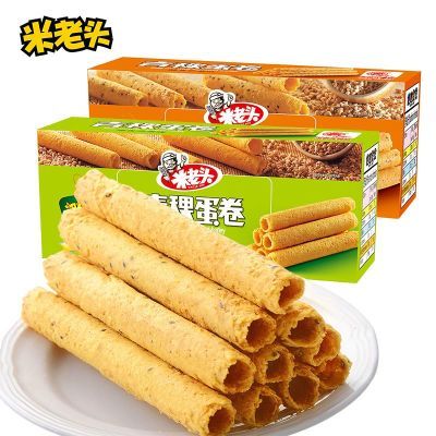 米老头青稞黄油蛋卷手工独立托盘幸福蛋卷无蔗糖健康海藻糖108g