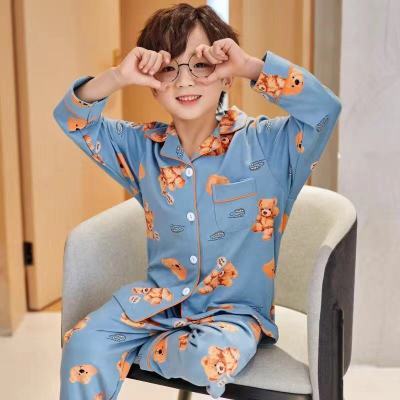 儿童睡衣春秋季男女童长袖套装小宝宝中大童公主风开衫翻领家居服