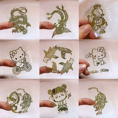 中国风手机贴纸金属贴文字佛贴手机diy贴纸自粘装饰手机贴