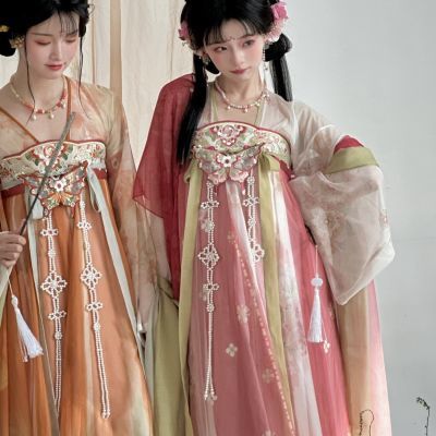 与春国风(临安春时)唐制直领对襟衫齐胸破群春夏日汉服女款闺蜜装