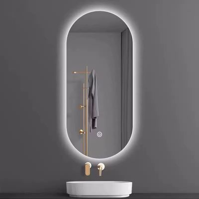 无框智能led发光浴室镜椭圆形卫生间壁挂镜洗手间触摸屏带灯镜子