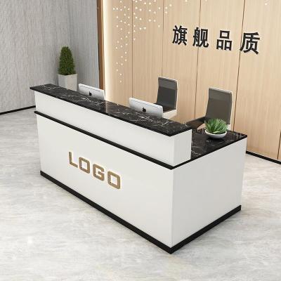 简约现代前台桌超市美容院奶茶理发店柜台大小型收银台吧台服务台