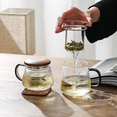 川岛屋玻璃泡茶杯茶水分离喝茶杯子茶具个人专用办公室水杯茶道杯