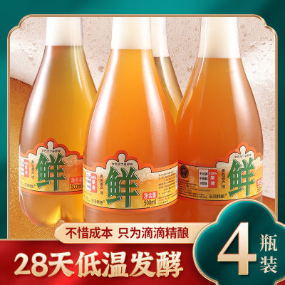 整箱500ml*4瓶【极速发货】青岛发酵原浆啤酒金色皮尔森鲜啤原浆