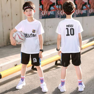 儿童运动夏季速干足球衣c罗8到12岁小学生篮球足球服套装短袖衣服