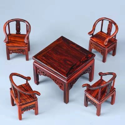 清仓红酸枝家居八仙桌五件套全套多功能小凳子微型中式系列工艺品