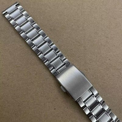 手表配件表带 平口通用不锈钢钢带飞机双按扣14 16 18 20 22mm