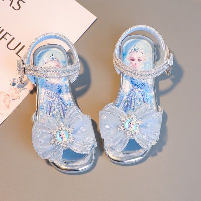 女童爱莎公主凉鞋2024新款夏季中小童儿童软底防滑小女孩水晶鞋子