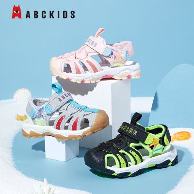 Abckids童鞋2023年夏季新款女童沙滩鞋男女童包头凉鞋儿童外穿鞋