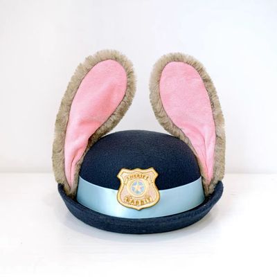疯狂动物城兔子警官cos卡通长耳朵兔子可爱洛丽塔帽子遮阳帽