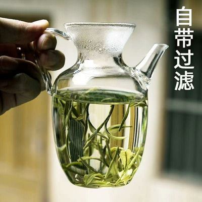 绿茶壶小仿宋执壶日式手抓壶巨人壶玻璃茶壶一体龙井茶绿茶壶加厚