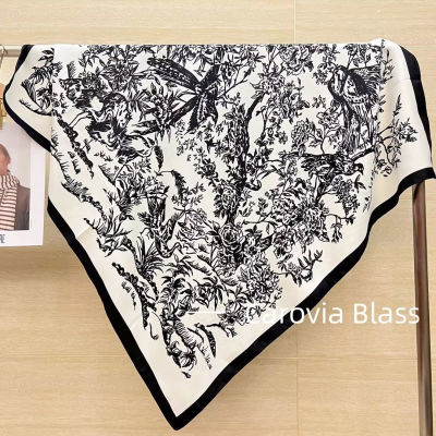Ribbon UV resistant handmade graffiti large square scarf printing Harajuku_voghion.com