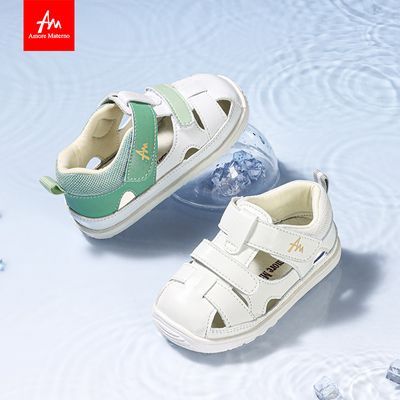 爱慕玛蒂诺夏季宝宝软底学步鞋婴幼儿0-3岁包头凉鞋女童公主风