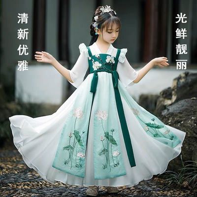 2024春夏女童公主裙古装超仙中国风儿童小女孩连衣短款儿童汉