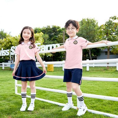 幼儿园园服班服毕业夏季演出服运动学院风定制中大童儿童两件套