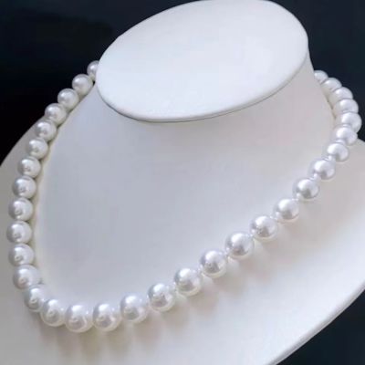周正品999纯银正圆白色珍珠项链母贝项链送妈妈婆婆送爱人礼物