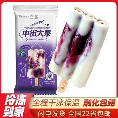 【20支】中街山药蓝莓果酱雪糕75g 航天系列水果爆汁冰淇淋 新品