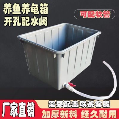 长方形加厚带盖塑料水箱家用水产养殖周转储水箱养鱼龟胶箱整理箱