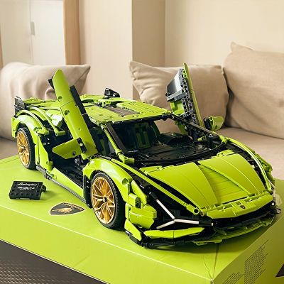 兰博基尼法拉利跑车8-12岁男孩赛车高难度拼装玩具礼物兼容乐高