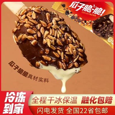 【20支】新品尚悦瓜子脆脆雪糕60g巧克力脆皮冰淇淋超多瓜子香脆