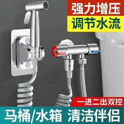 不绣钢厕所冲水枪冲洗器双控马桶伴侣伸缩水管软管喷枪卫生间冲洗