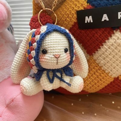 手编祖母格大耳朵兔子diy编织材料包纯手工垂耳兔玩偶本命年可