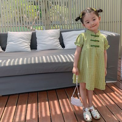 女童连衣裙2023夏装新款女童洋气旗袍儿童宝宝复古夏季中国风